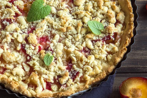 Shortcrust plum cake — Stock Photo, Image