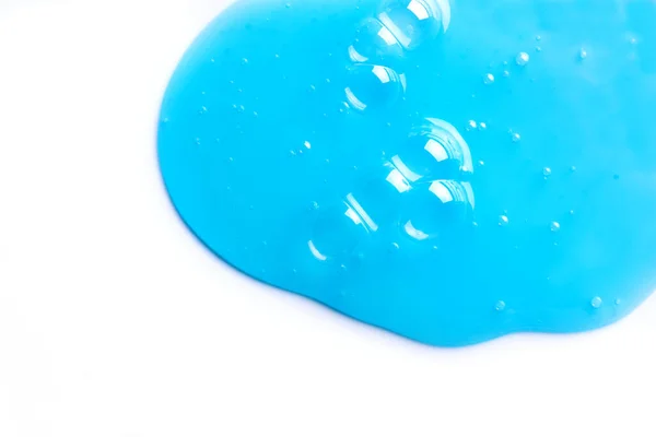 Champú Azul Gel Ducha Textura Aislada Sobre Fondo Blanco Producto — Foto de Stock