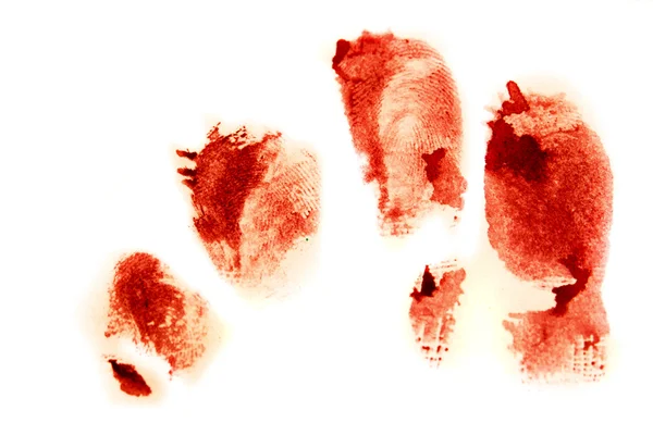 Odciski palców czerwony bloodly — Zdjęcie stockowe