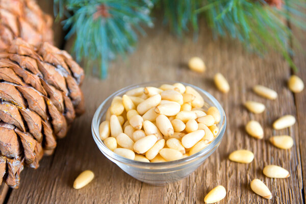 Pine nuts with cones 