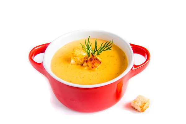 Cream soup with croutons — Stock Photo, Image