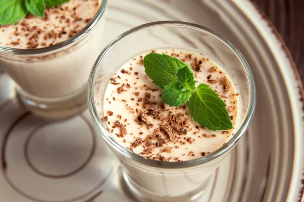 Csokoládé Panna Cotta — Stock Fotó