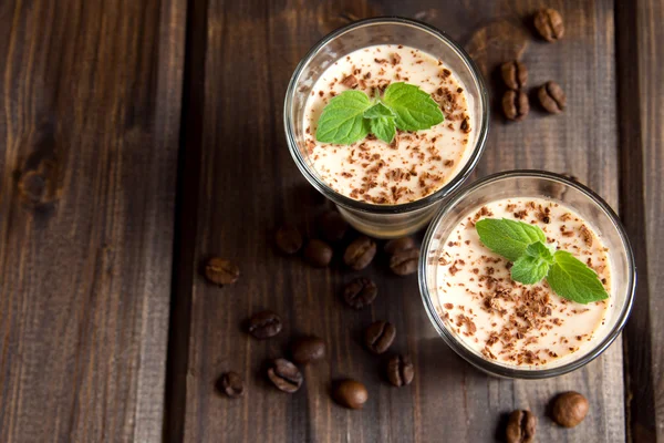 Chocolade panna cotta — Stockfoto