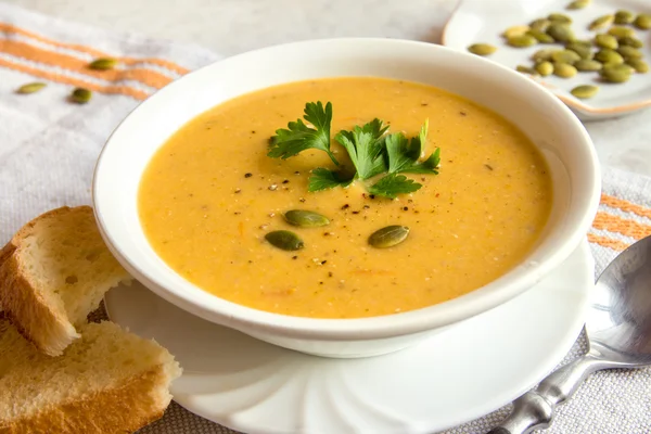 Kürbiscremesuppe — Stockfoto