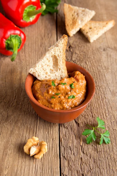 Roasted pepper dip — Stock Photo, Image