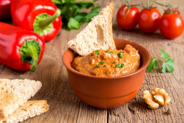 Roasted pepper dip — Stock Photo, Image