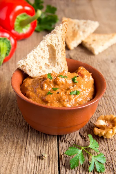 Roasted pepper dip — Stock Photo, Image