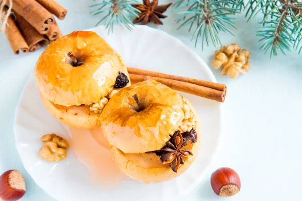 Christmas baked apples — Stock Photo, Image