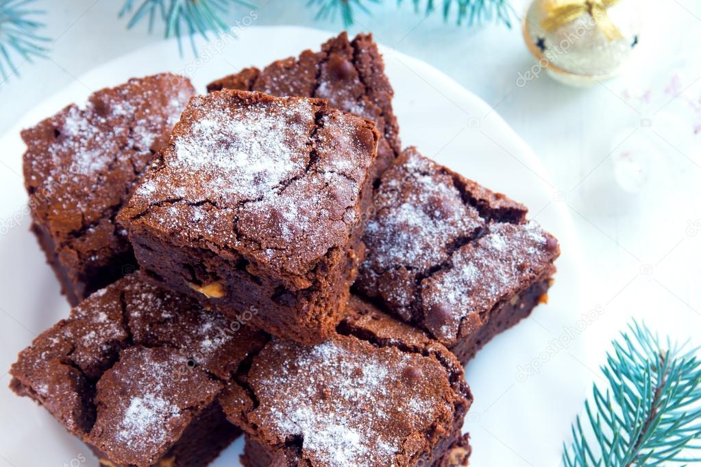 Chocolate brownie for Christmas