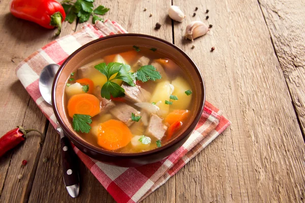 肉と野菜のスープ — ストック写真