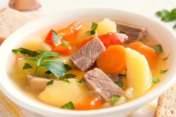 Supă de carne și legume — Fotografie, imagine de stoc