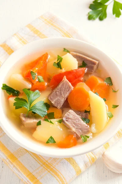 Sopa de carne e legumes — Fotografia de Stock