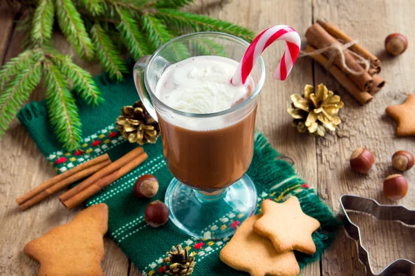 Heiße Schokolade zu Weihnachten — Stockfoto