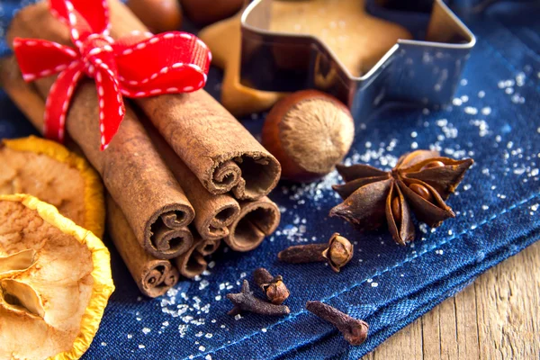 Karácsonyi fűszerek pékség — Stock Fotó