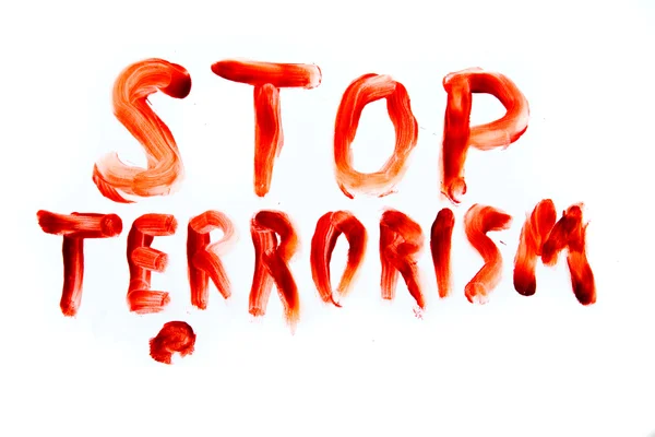 Stoppa terrorismen blodiga ord — Stockfoto