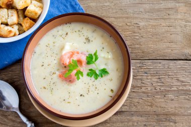 kremalı karides çorbası