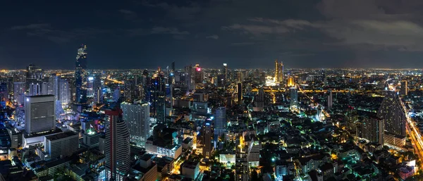 Bangkok Zakenwijk Stadsgezicht Met Wolkenkrabber Bij Schemering Thailand Panorama — Stockfoto