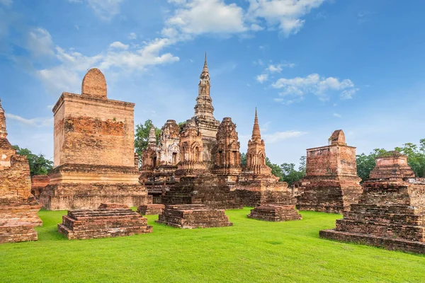 Oude Pagode Kloostercomplex Wat Mahathat Tempel Sukhothai Historisch Park Thailand — Stockfoto
