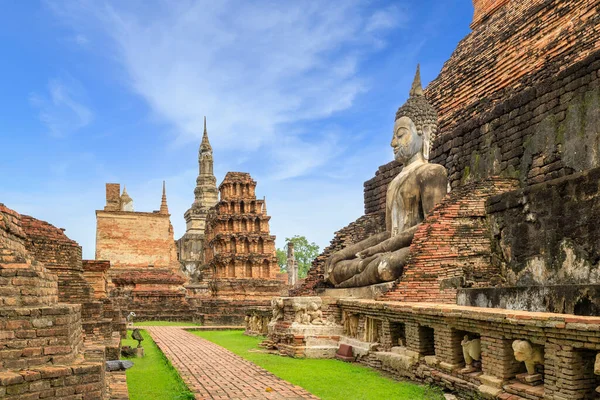 Boeddhabeeld Pagode Wat Mahathat Tempel Sukhothai Historisch Park Thailand — Stockfoto