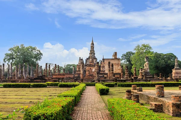 Buddha Statue Pagoda Wat Mahathat Temple Sukhothai Historical Park Thailand — Stock Photo, Image