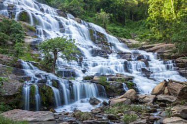 Doi Inthanon Ulusal Parkı 'ndaki Mae Ya Şelalesi, ülkenin en büyük ve en ünlü şelalelerinden biri, Chiang Mai, Tayland
