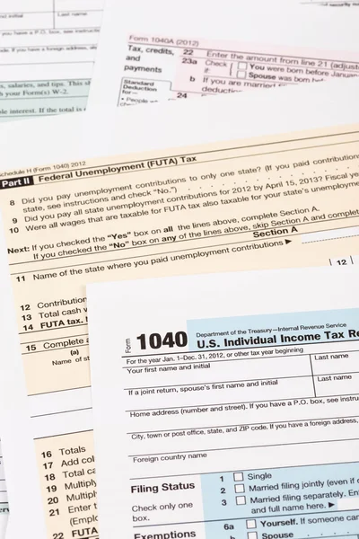 Daňové formuláře daně koncept — Stock fotografie