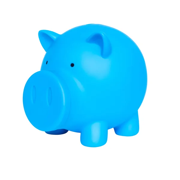 Blue piggy bank on white background — Stock Photo, Image