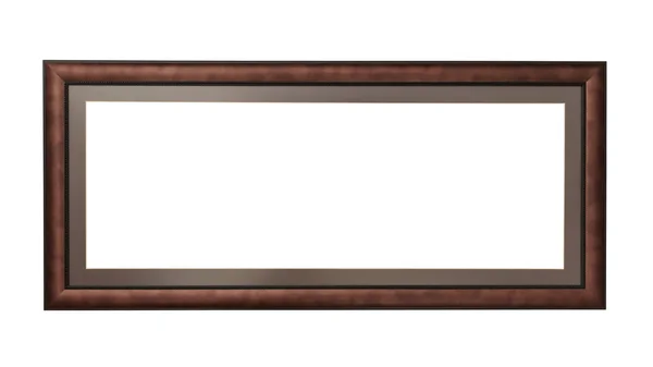 Дерев'яна рамка панорамного зображення прямокутника з кріпленням — стокове фото