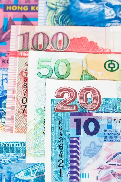 Szczelnie-do góry Hong Kong Dolar pieniądze banknot — Zdjęcie stockowe