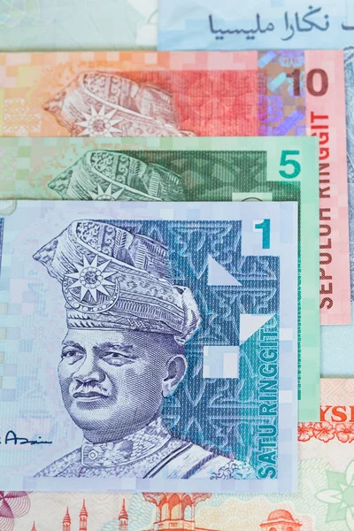 Malaysian money ringgit banknote close-up — Stock Photo, Image