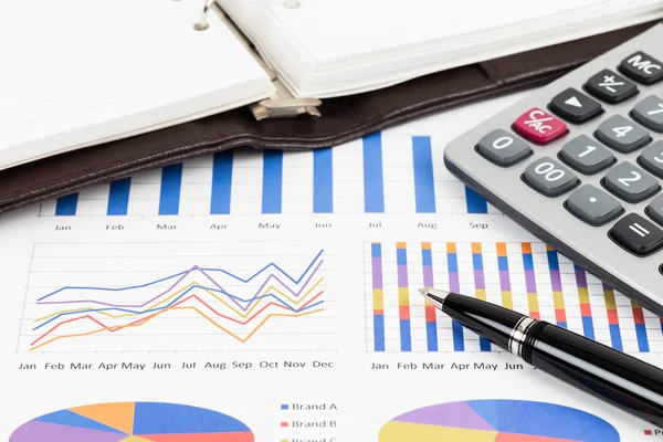 Marketing report chart with graph analysis