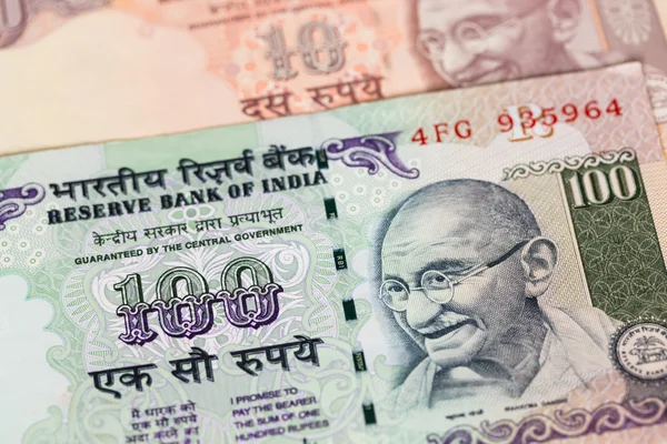 Indien Rupie Geld Banknote in Nahaufnahme — Stockfoto