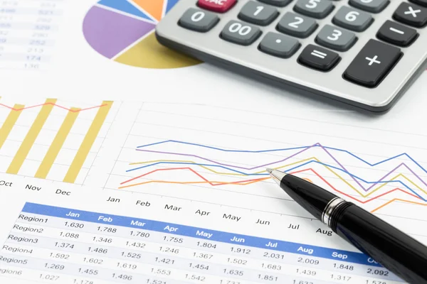 Sales report line chart with graph analysis