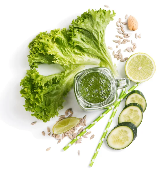 Green smoothie, view from above — Stock Photo, Image