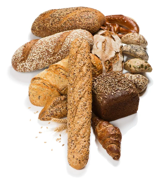 Skupina různých druhů chleba — Stock fotografie