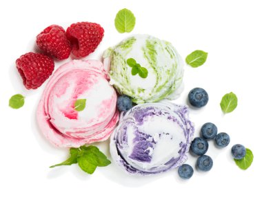 Karışık dondurma, görünümünün üst.