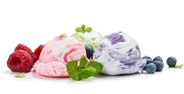혼합된 맛 아이스크림 스푼 — 스톡 사진