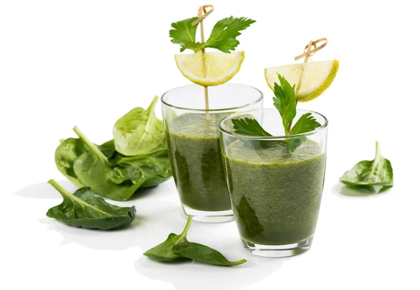 健康绿色的果汁制成菠菜. — 图库照片