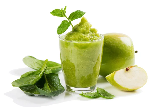 Smoothie apple and spinach. — Stock Photo, Image