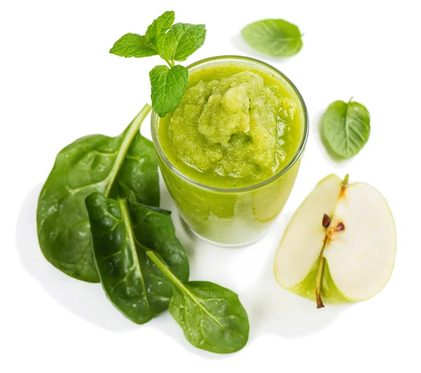 Puree with apple and spinach — Stock Photo, Image