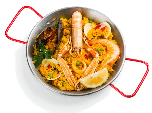 Teil der Meeresfrüchte-Paella. — Stockfoto