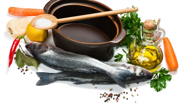 Ingredientes para sopa de peixe . — Fotografia de Stock