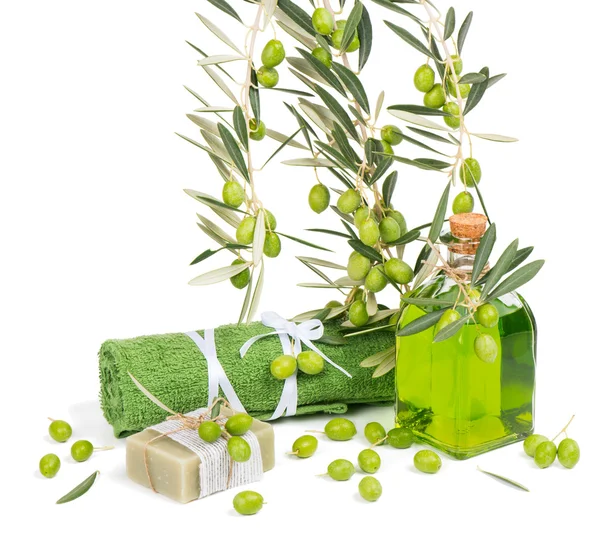 Green olives for spa — Stock Photo, Image