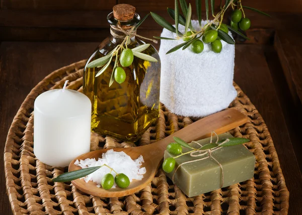 Spa still life with olives — Stock Photo, Image