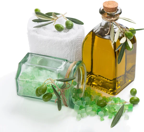 Olive spa over white — Stock Photo, Image