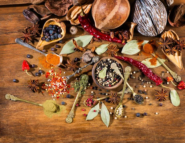 Various Spices, top view — Stock Photo, Image