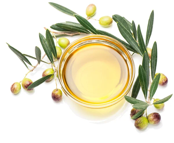 Olivolja och oliv frukter — Stockfoto