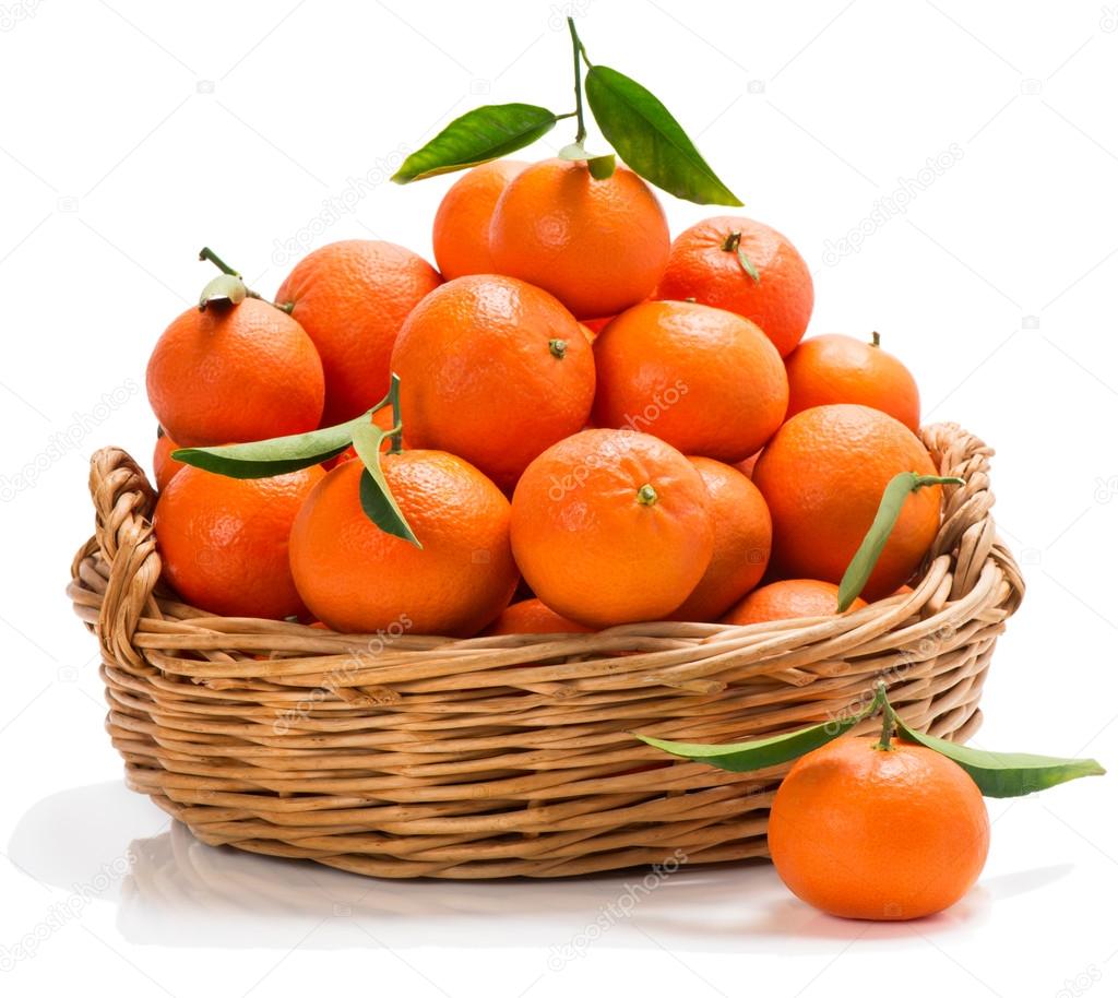 Meny tangerines in a basket