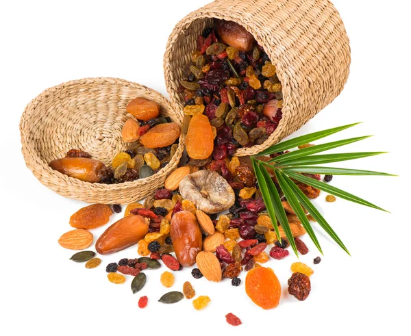 Dried fruits in a basket — Stock Photo, Image