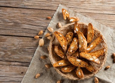 İtalyan cantuccini Çerezler, üstten görünüm